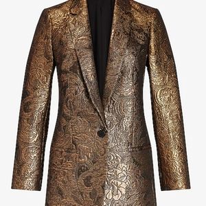 Gold Metallic Jacquard Express Blazer